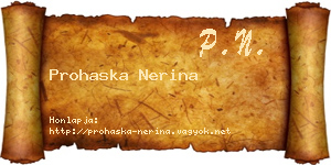 Prohaska Nerina névjegykártya